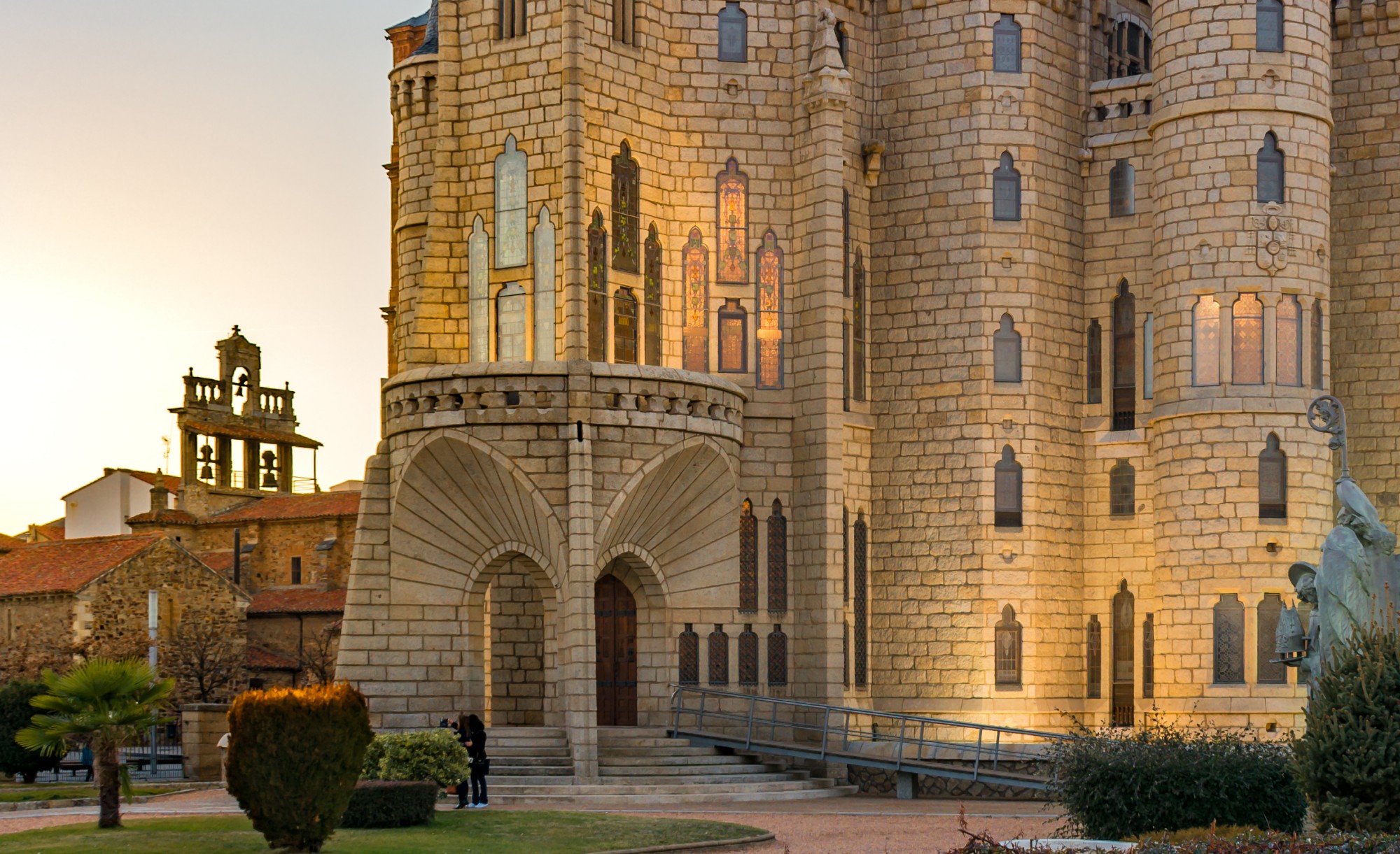 Famous landmark Astorga Epsiscopal Palace, in Astorga, Leon, Spain.
